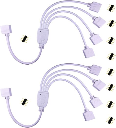 Litaelek 4 Pin Rgb Led Splitter 1 To 4 Ports Female Connection Cable For Smd 5050 3528 2835 Rgb