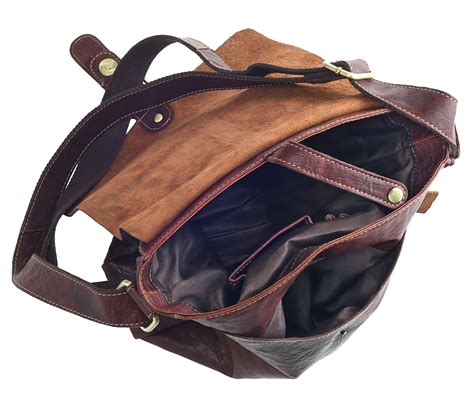 Mens Womens Vintage Buffalo Leather Cross Body Shoulder Bag Handbag