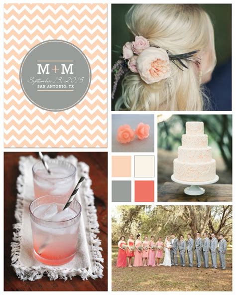 Coral And Grey Wedding Inspiration Board By Tangerine