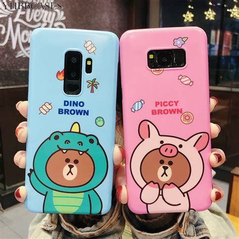 yhbbcases cartoon phone case for samsung galaxy s10 plus s8 s9 cases spoof cute couples bear