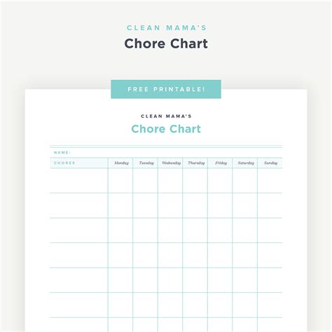 Chore Chart Kit Clean Mama Printables Chore Chart
