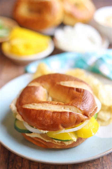 Bagel Sandwich With Hummus And Vegetables Cadrys Kitchen