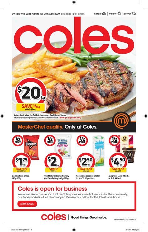 Coles Catalogues And Specials From 22 April