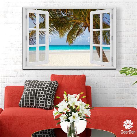 Palm Beach Window View Premium Canvas Gearden