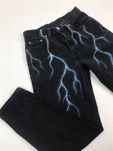 levis high waist black lightning bolt jeans size