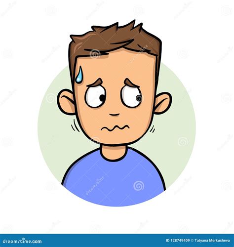 Young Man Sweating Flat Design Icon Flat Vector Illustration