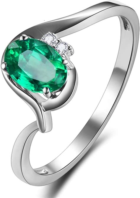 Beydodo Emerald Green Rings For Women 04 Carat Engagement Rings For