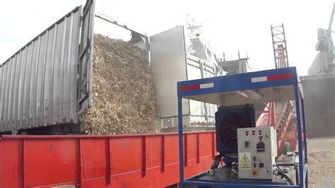 Wood Chip Carrier Loaded From Self Discharging Trucks Youtube