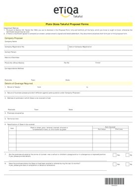 A claim is assessed as soon as the completed claim form and all required documents are provided to abu dhabi national takaful co. Fillable Online 36. Misc-Plate Glass Takaful Eng Pg1 ...