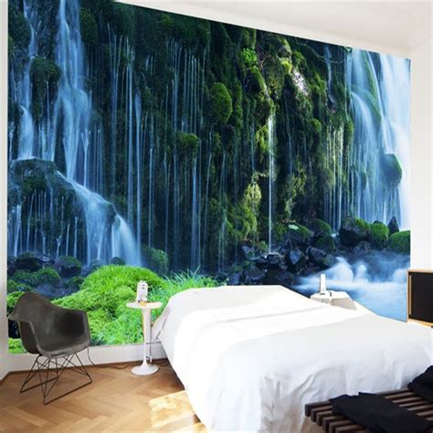 3d Wall Murals Wallpaper Waterfall Landscape Mural Natural Scenery Full