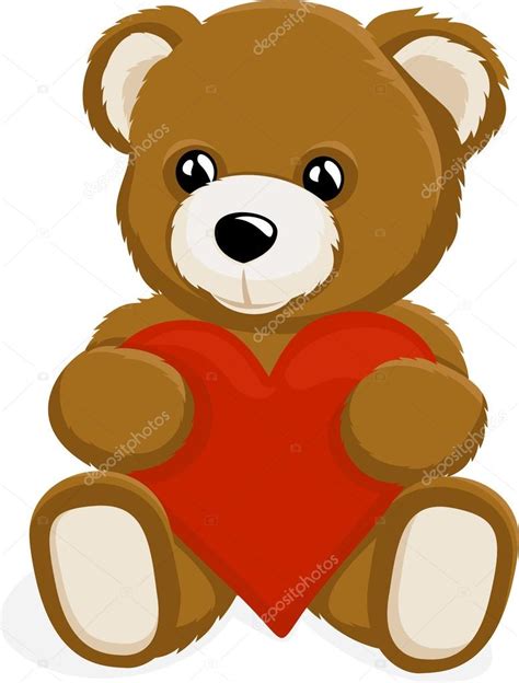 Teddy Bear Holding A Heart — Stock Vector © Epifantsev 21487893