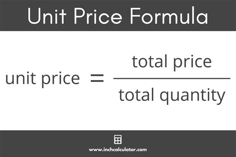 Unit Price Calculator Inch Calculator