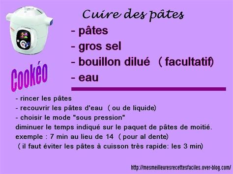 Cuire des pâtes au cookéo Mes Meilleures Recettes Faciles