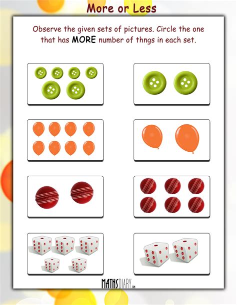 Comparing Numbers More Or Less Worksheets