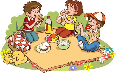 Cute Little Kids Picnic Together Cartoon Vector Illustration 16883431