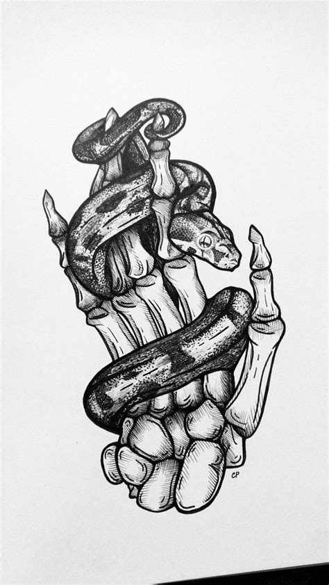 Snake Skeleton Tattoo Snake Skeleton Tattoo Design Рисунки черепов