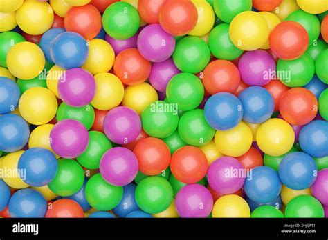 Ball Pool Or Pit Filled With Red Green Yellow Pink And Blue Plastic