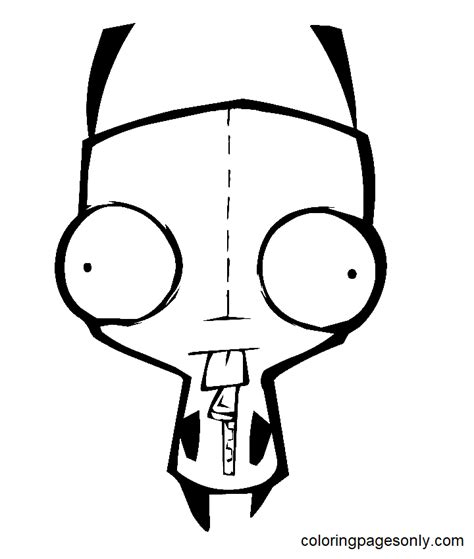 Printable Invader Zim Gir Coloring Page Coloring Page Page For Kids And