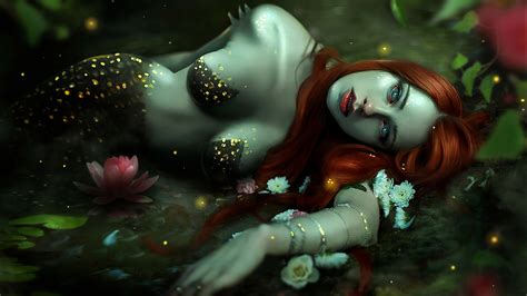 Wallpaper Digital Art Mermaids Redhead Fairy Tale