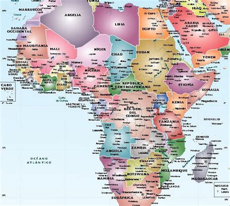 Africa Mapa Vectorial Paísesciudadesepsillustrator