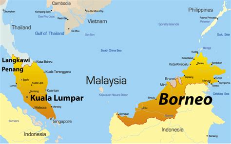 Map Of Malaysia Showing Borneo Maps Of The World