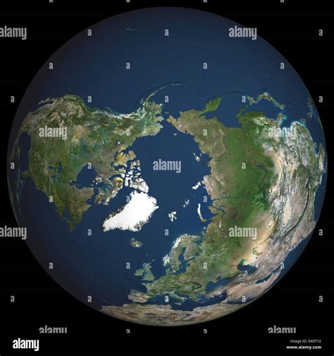Globe North Pole True Colour Satellite Image Cloudless True Colour