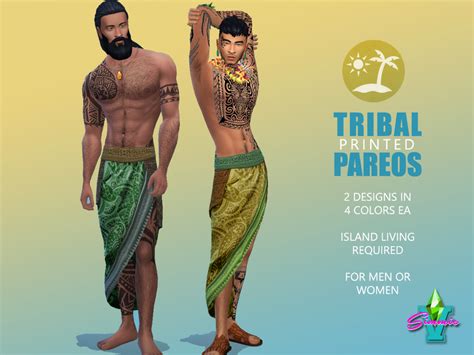 The Sims Resource Simmiev Tribal Printed Pareo