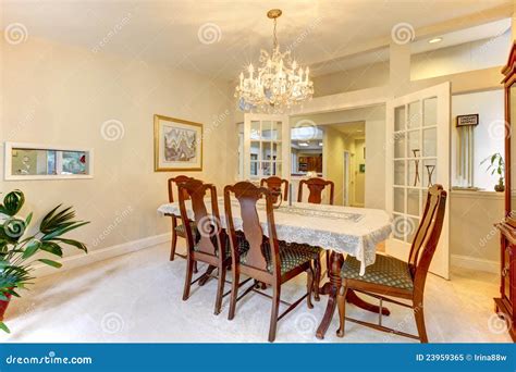 Classic American Dining Room Interior Stock Image Image Of Arranged