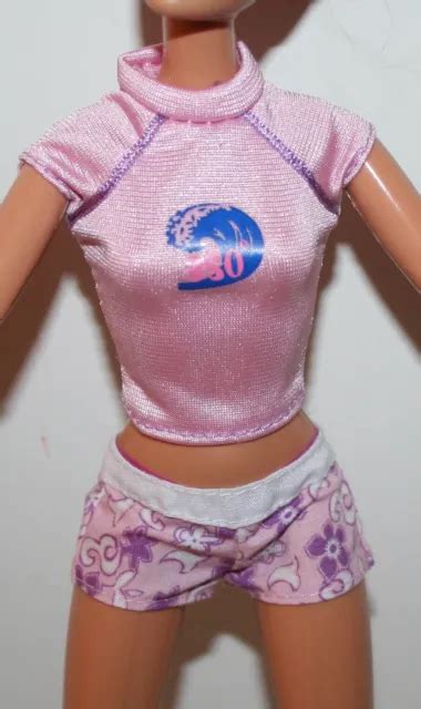 Mattel Barbie Doll Cali Girl Beach Outfit Pink Shorts And Top