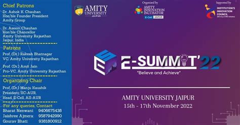 entrepreneurship cell amity university rajasthan announces “e summit