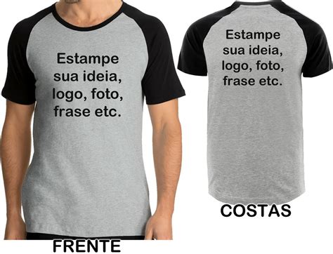 Camiseta Raglan Estampa Personalizada Frente E Costas Trdc Elo7