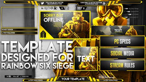 Twitch Live Stream Template Rainbow Six Siege By Acezproduction On