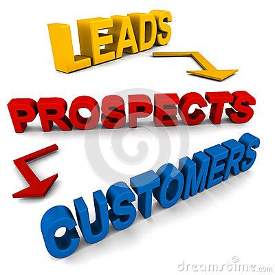 A prospect is a potential customer who has been qualified as fitting certain criteria outlined by a company based on its business offerings. Leads Prospects Customers Stock Photos - Image: 26339823