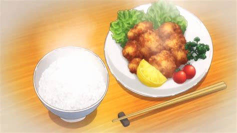 Itadakimasu Anime Karaage And A Bowl Of Rice Shokugeki No Souma