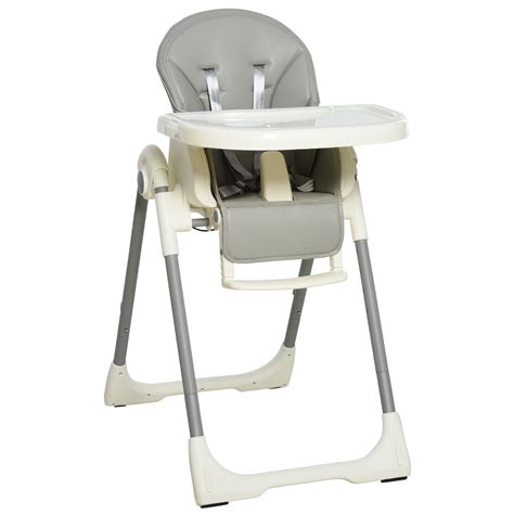 A high chair can stoke the baby's interest in solid food. HOMCOM Foldable Baby High Chair Convertible to Toddler ...