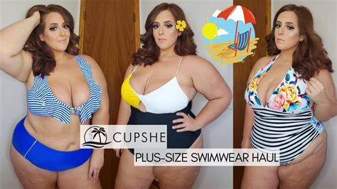 cupshe plus size swimwear summer 2020 try on haul oliviasworld95 youtube