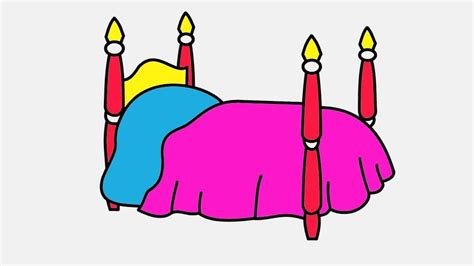 How To Draw Bed Coloring Page For Kids Learn Drawing And Coloring