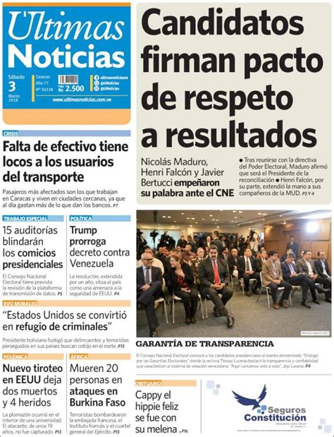 Todos los días las últimas noticias toda la prensa de hoy kiosko.net. Periódico Últimas Noticias (Venezuela). Periódicos de ...