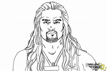 Reigns Roman Wwe Coloring Draw Pages Sheets