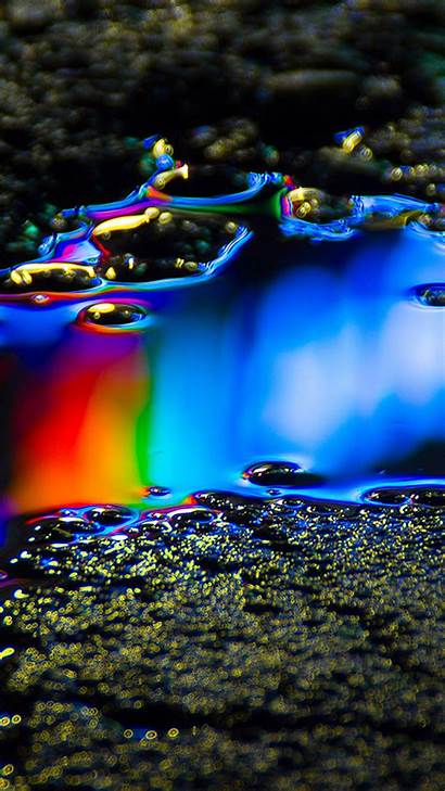 Rainbow Dark Background Iphone Oil Pattern Floor