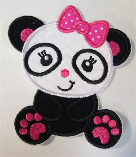 Iron On Applique Girly Panda