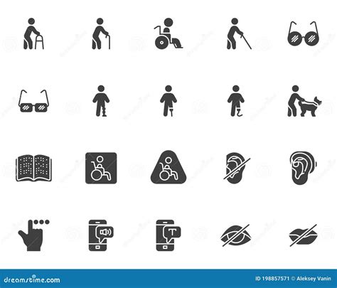 Disability Vector Icons Set Stock Vector Illustration Of Deaf