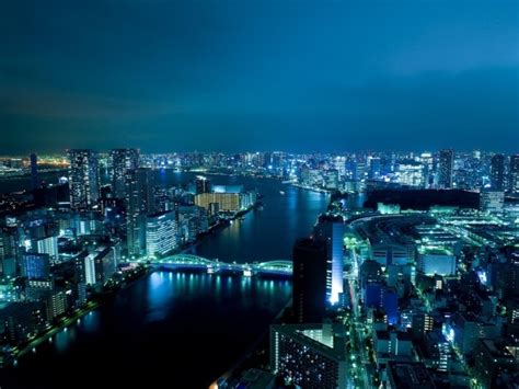 Ночной Токио обои для рабочего стола картинки фото