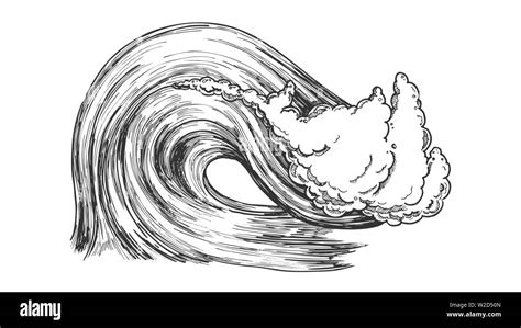 Breaking Atlantic Ocean Marine Wave Storm Vector Stock Vector Image