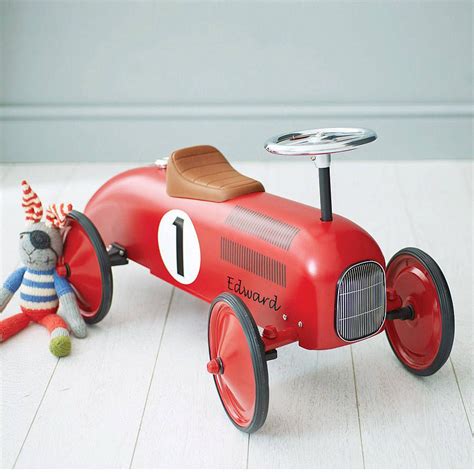 Retro Style Ride On Racing Car In Lots Of Colours Traditional Toys