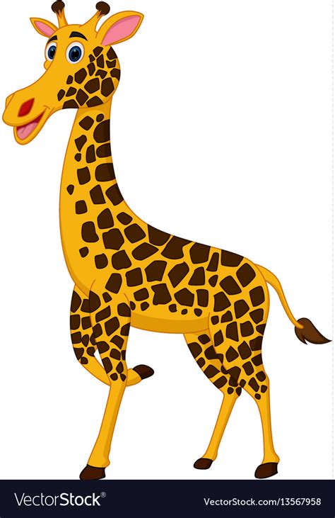 Happy Giraffe Cartoon Royalty Free Vector Image