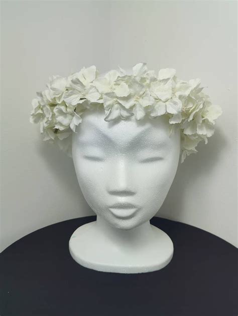 White Hydrangea Flower Crown Etsy Uk