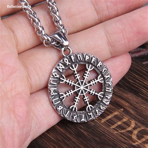 Viking Vegvisir Compass Necklace Norse T T For Him Etsy