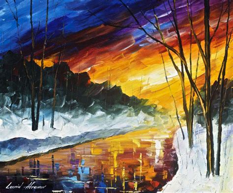 Winter Emotion Palette Knife Oil Painting Wall Art Canvas By Leonid