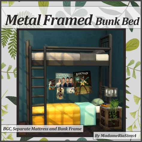 Metal Framed Bunk Bed Separated Madameria On Patreon Sims 4